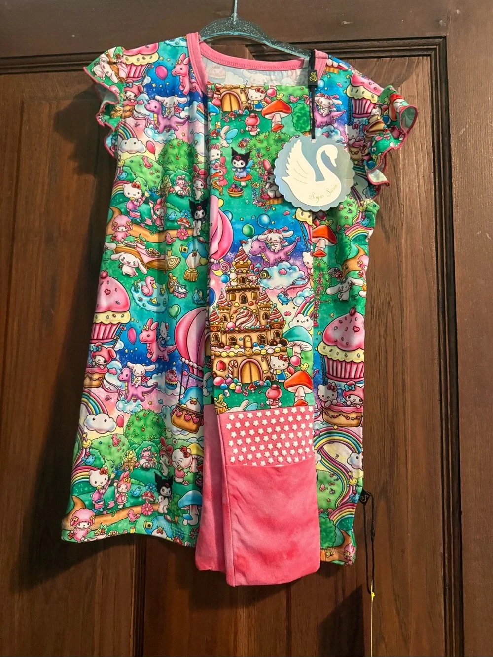 7/8 Sugar Swan Hello Kitty 2 Piece Bamboo Pajama